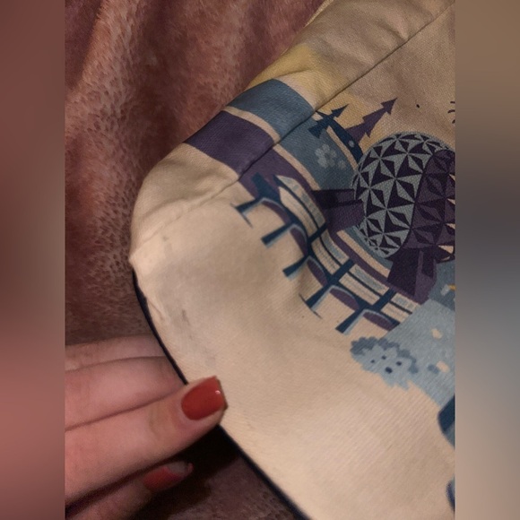 Disney Handbag Walt Disney World PARKS 1971 canvas shoulder Bag Purse Patches - Picture 5 of 13